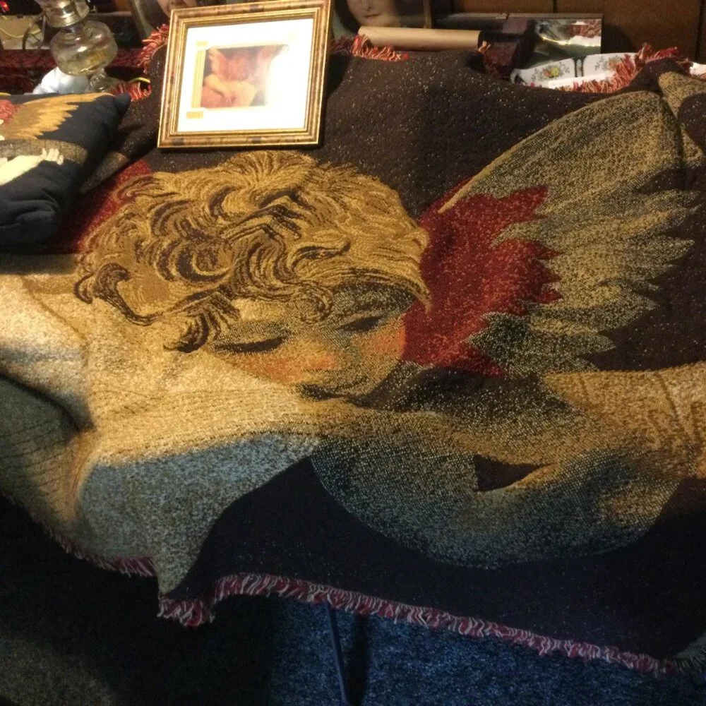 Throw, Pillow and Framed Picture Angel themed Set unused - Picture 5 of 5